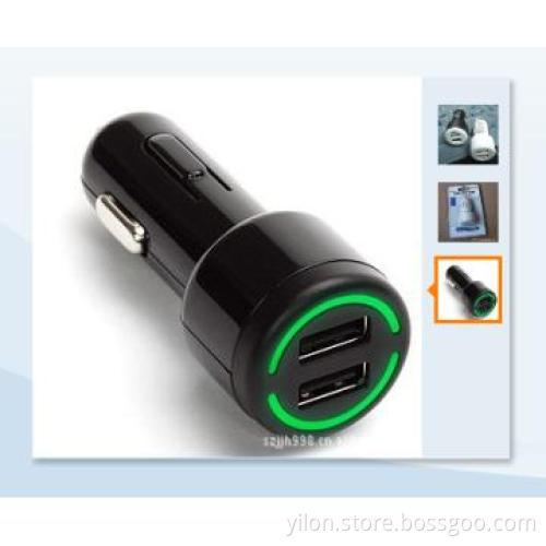 Mini Car Charger with Green LED Light
